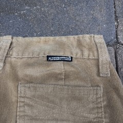 VTG Plush Bottoms Bell Bottom Snap Fly Pants Boho Hippy 27×31 Khaki Twill 70s