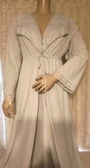 Vintage Shadowline Peignoir Set Lingerie Soft Blue Size Large