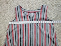 VINTAGE Midi Dress Medium 1980S 1990S HOMEMADE Striped Ruffle Manes Fabric Co