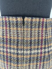 Vtg 80s Adolfo Intl Wool Pencil Skirt Small Plaid Dark Academia Preppy School