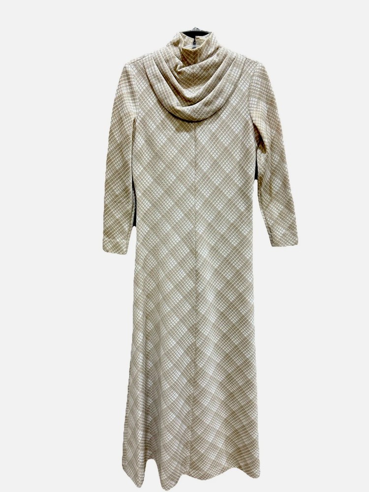 VTG 1970s Dress Jane Justin Don Sophisticates Metallic Diamond Print Boho Glam