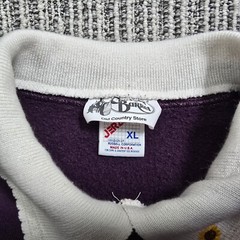 Vtg CRACKER BARREL JERZEES Collared Sweatshirt “Harvest Moon” – XL Plum – Granny