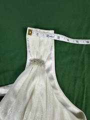 Vintage R&M Richards White Dress Size 6 Petite Glitter Flowy Sheer Lined