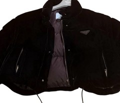 Prada Black Velvet Padded Jumper Coat