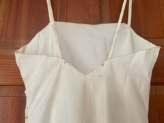Authentic Antique 1920s Long Slim Full Slip Side Hooks Snaps Rayon Taffeta Darts