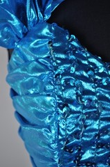 Vintage Zum Zum Prom Dress 1990s Blue Metallic size 7/8 Lamè with Sequins