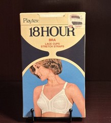 Vtg Playtex 18 Hour Bra White 36C NOS 70s 80s Lingerie Lace Cup Stretch Strap