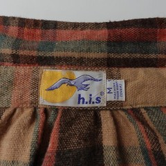 Vintage 70s H.I.S. Women’s Wool Flannel Button Shirt Loop Collar Size Medium USA