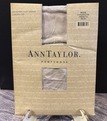 VTG Ann Taylor Microfiber Pantyhose Petite Champagne Light Opaque Control Top