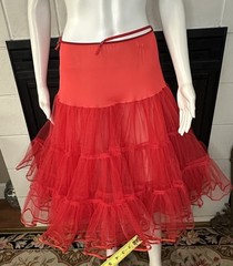 Vtg Red Malco Modes Western Square Dance Petticoat Crinoline Womens Medium USA