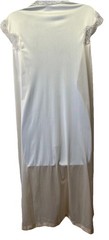 JC Penney Vintage Two-Piece Nylon Nightgown Robe Peignoir Set S / M Ivory Silky