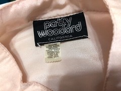 Vintage 80’s Patty Woodard Shirt Light Pink Neck Scarf Gathered Bust Aprox S
