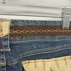 Vintage Candies Low Rise Maxi Denim Skirt W Ruffles Y2K Chore Stretch Women 13