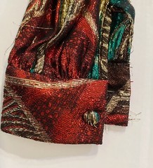 Vintage 1980s Anne Klein For New Aspects Metallic Disco Wrap Blouse Used sz 6