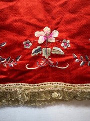 Vintage Gorgeous Chinese Silk Embroidered Apron Skirt 94×70 Cm