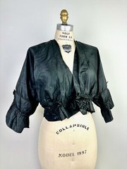 Antique Victorian dress bodice Silk Black Mourning Victorian Era