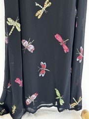 Vintage New Options Butterfly Dragonfly Maxi Dress Jacket Beaded Sequin Medium