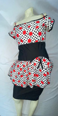 VTG 80S 90S WOMENS POLKA DOT LOUD RETRO NEW WAVE WIGGLE DRESS