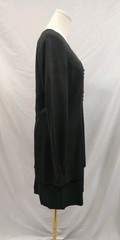 80’s Vintage Studio 1 Dress Black Jacket Dress Style Keyhole Neck Braided Trim L