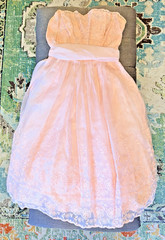 Beautiful Baby Pink 1950s Prom Wedding Dress Embroidered Sheer Tulle Handmade