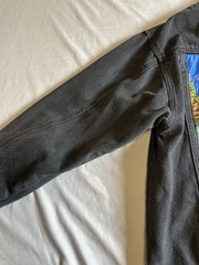 VTG 90’s Cedars Red Fox Hunt Black Jean Jacket Bead Sequins 100% Cotton Small