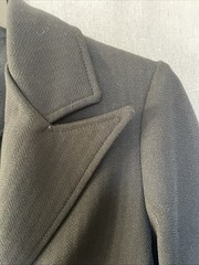 VTG 70s Devon Blazer Black Poly Office Size M Pointy Lapel Unlined 9 To 5