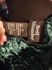 Vintage Green Crushed Velvet Button Lace Up Maxi Dress Whimsigoth Witch Boho -12