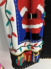 Vintage 1980s Spice of Life Ugly Christmas Holiday Sweater Cardigan Size Large