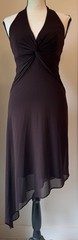 Cache Brown Halter Twist Front Handkerchief Hem Cocktail Dress Sz 2 Y2K USA