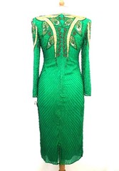 Jasdee Vintage Dress Long Sleeve Bead & Sequins Hand Work On Silk Style 6005