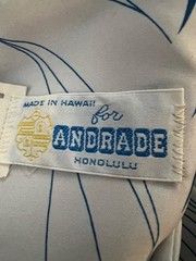 VTG Andrade Hawaiian Blue Floral Leaf Dress Tropical Resort Wear Sz 6 Honolulu