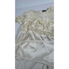 Vintage Mister Jay Lace Midi Dress L Cream Tiered Drop Waist Wedding Guest