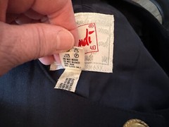 Size 40 Vintage MONDI Military 80s U.S. 10 Jacket & Skirt set blue patches women