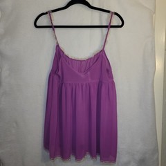 Vintage Victoria’s Secret Purple Lace Trim Babydoll Cami Top M
