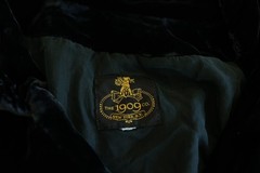Vintage 1909 Co. New York Black Long Velvet Trench Opera Coat Dramatic Sleeves