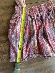 Vintage Dashers Nepal Cotton Boho Festival Shorts Abstract Print Elastic Waist M