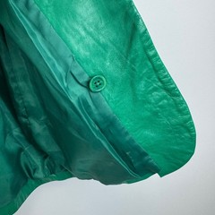 Michael Hoban North Beach Green Leather Blazer Jacket Vintage Womens Size 7/8