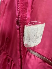 Vintage Eyelet Hot Pink taffeta Day Dress Cottagecore Prom Pinup