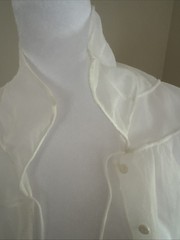Vtg Michelene White 3/4 Length Nylon Peignoir Set Chemise Slip & Gown 34 (S)