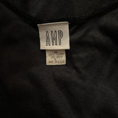 Vtg 80s 90s AMP Crushed Velvet Skater Dress Black Small Lace Up Detail Sz S