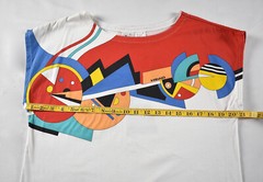 Vtg HEAD Tennis Boho T-Shirt Womens Medium M Cap Sleeve Graphic White Multicolor