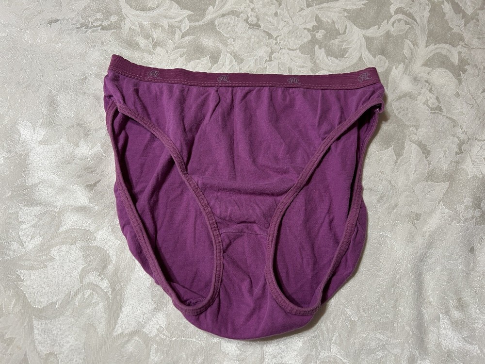 Vtg 90’s FRUIT OF THE LOOM 100% Cotton Signature Hi-Leg Sz 7 Rose Pink Panties