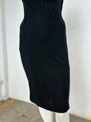 Vintage 2004 Gucci Black Silk Pleated Halter Open Back Dress IT 42 Tom Ford Era