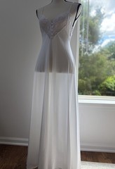 VTG 70s Barbizon White Lace Maxi Nightgown Slip S Fairy Whimsi Feminine Bridal