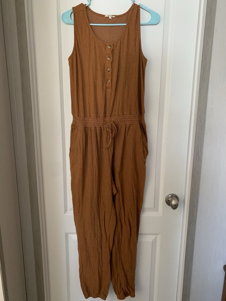 Vintage 1980’s Maurices Women’s Brown Romper Size Med One Piece Pants B1-10