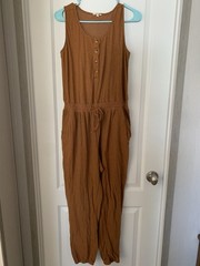 Vintage 1980’s Maurices Women’s Brown Romper Size Med One Piece Pants B1-10