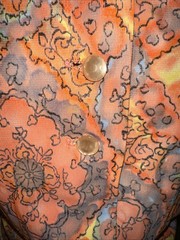 Vintage All Ace Tate Love Of California dress Orange, Yellow, Blue w/ Belt Sz 14