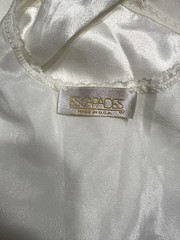 Vintage Escapades Satin Camisole Slip Top Medium Ivory Lace Made USA