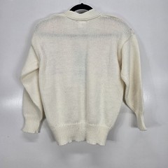 VTG 1980s Sheseido Pastel Sweater M White Blue Pink Lurex Chenille Pearls Fairy