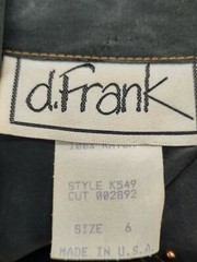 D. Frank 80’s Jumpsuit 100% Rayon Dark Gray Gemstones Women’s Size 6 Vintage